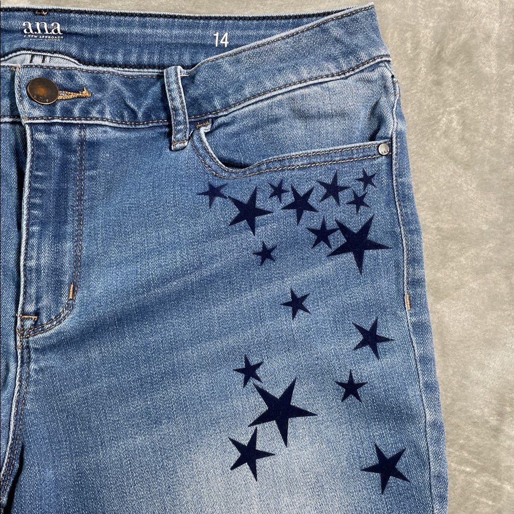 a.n.a Womens Size 14 Mid Rise Jegging Medium Wash Blue Denim Jeans